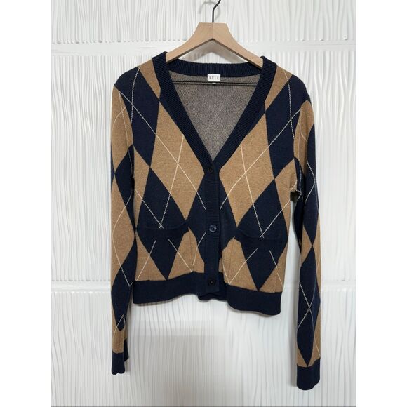 KULE The Twiggy Argyle Wool-Blend Cardigan - Picture 7 of 11